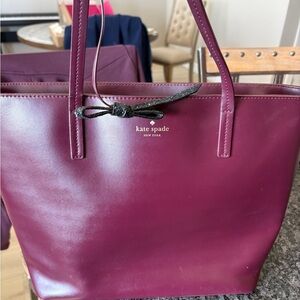 kate spade Plum Leather Tote in Berry